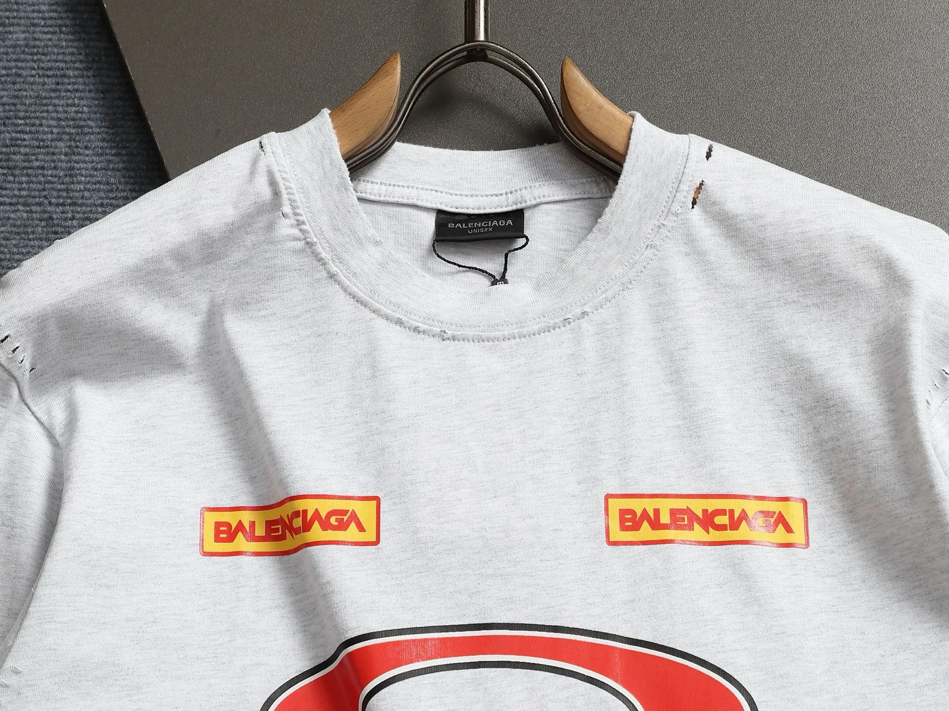 BALENCIAGA 2026 Logo Logo ， Retro Same Style T 320 Versatile : Black Gray Size：XS S M L
